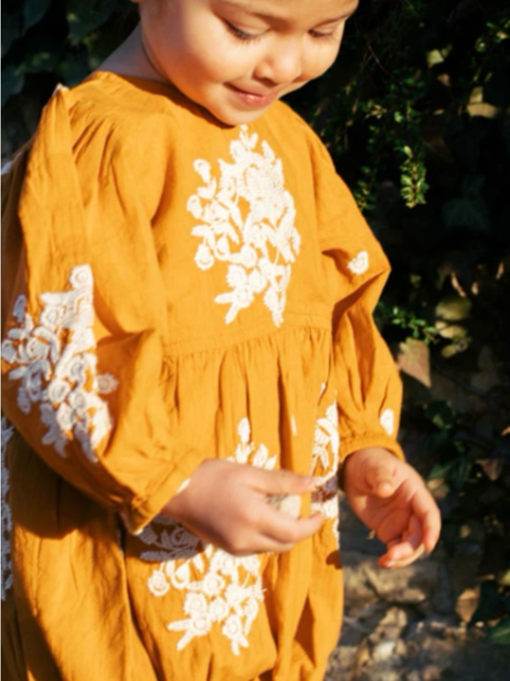 Pink Chicken Baby Girls Brooke Bubble in Inca Gold with white floral onesie